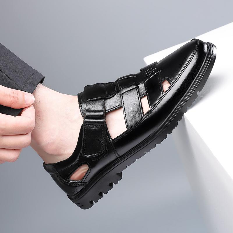 Fashion Retro Style Business Sandals Mens Summer Outdoor Casual Shoes Breathable Slippers Non-slip Roma Flats New Male Wading Aqua Shoes