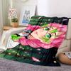 1Pc Pink Hair Anime Girl Flannel Blanket, Soft And Comfortable, Casual Warm, Camping Travel, Christmas, Halloween Xmas Gift S1377