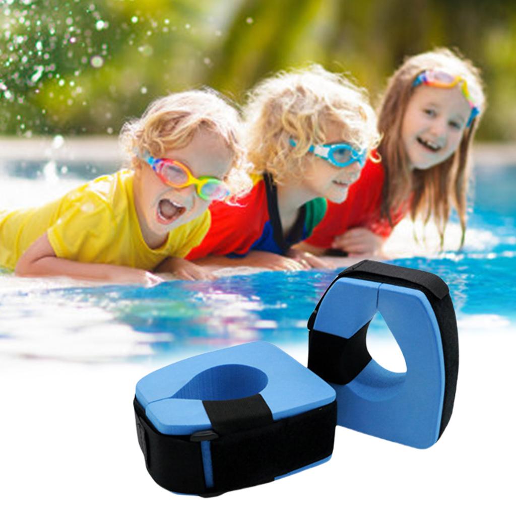 1Pair Foams Swim Aquatic Cuffs Ankles Arm Belt with Adjustable Webbing Swim Arm Band Float Hoop for Childrens Adult