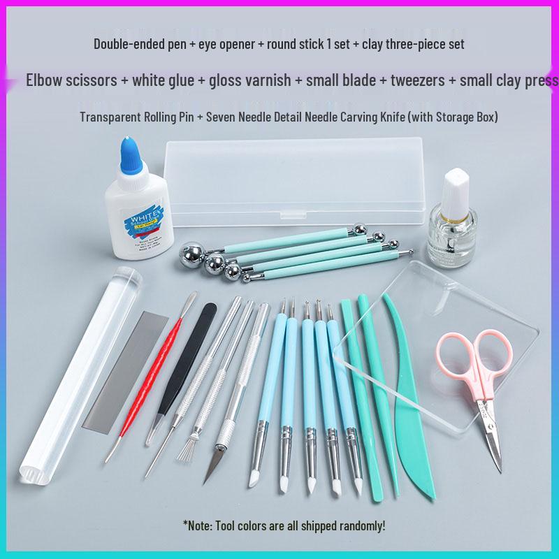 Silicone Double-Ended Dotting and Pressing Pen for Polymer Clay Sculpting