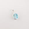 Pear Sky Blue Topaz Gemstone 925 Sterling Silver Jewelry CZ Minimalist Pendant CZP-7-3