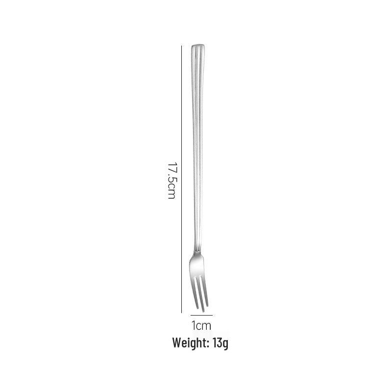 Cygnus 304 Stainless Steel Fruit Fork & Dessert Spoon – Long Handle for Cake & Photo Props