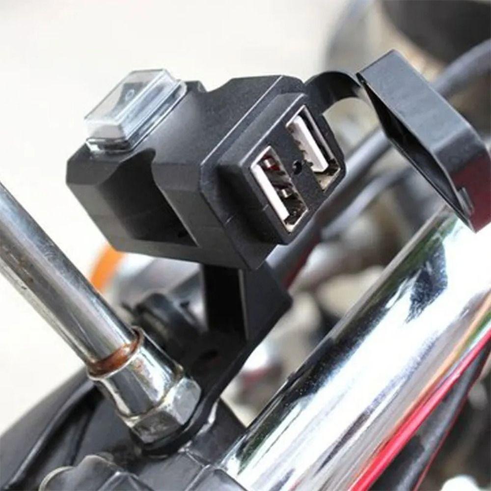 ABS Moto Charger Waterproof Cover Handlebar Mount Universal Motorcycle Dual USB Charger  E‑bike Use