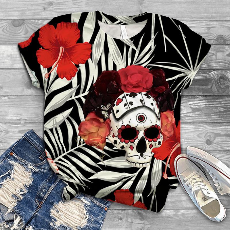 Uformell Kortermet Trykket Moteriktig Oversized 3D Topp Mønster T-skjorte for Menn Komfortabel Sommer Rund Hals