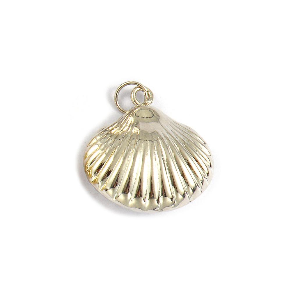2 PCs Brass Charms Gold Plated Heart Shell Charms Pendants For DIY Necklace Bracelet Earrings Jewelry Making Findings