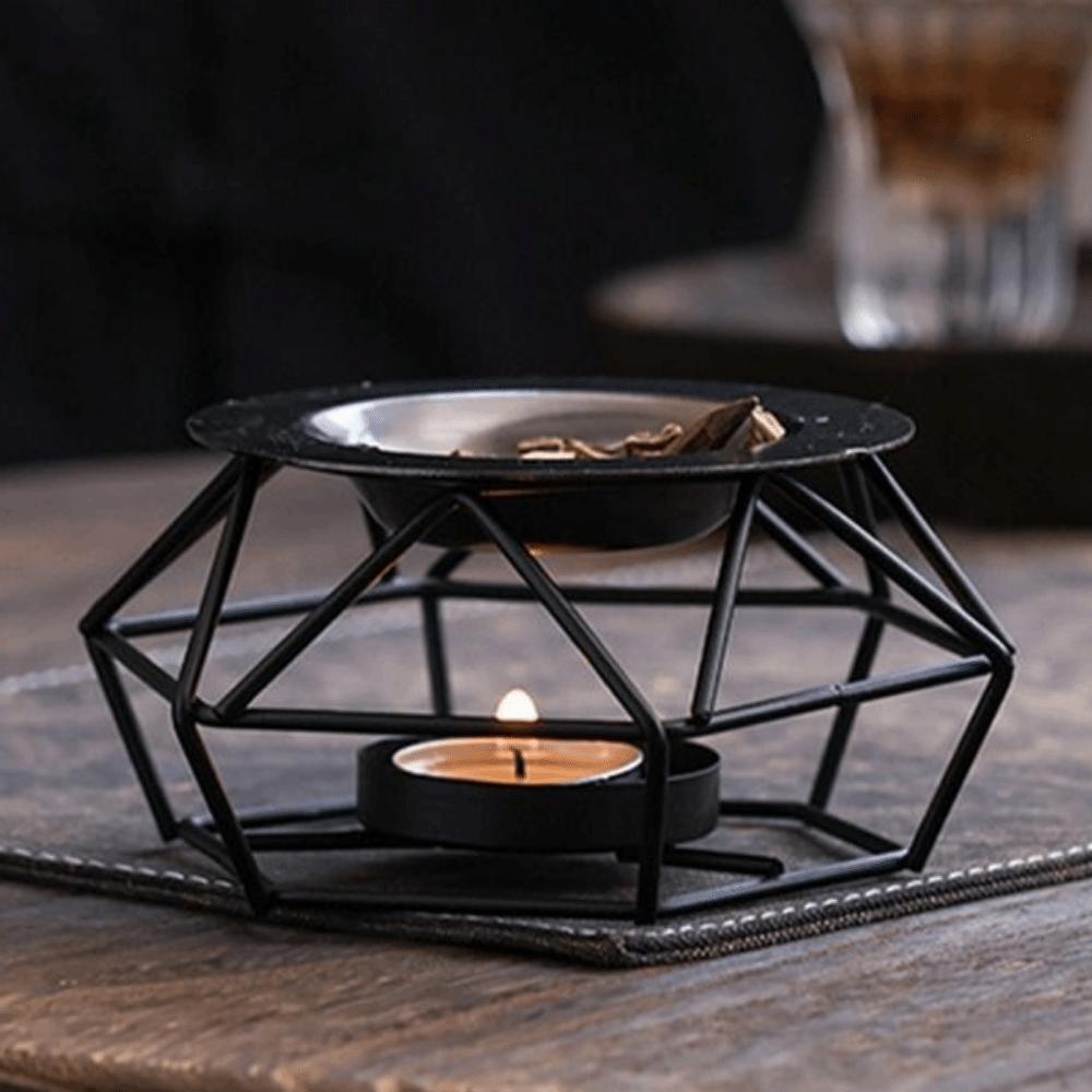Polygon Metal Incense Burner Portable Candle Heating Holder Essential Oil Warmer  Home Decor
