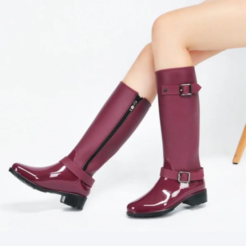Women's High Tube Rubber Boots Outdoor Non Slip Hiking Water Shoes for Women Waterproof Garden Shoes Botas Lluvia Mujer