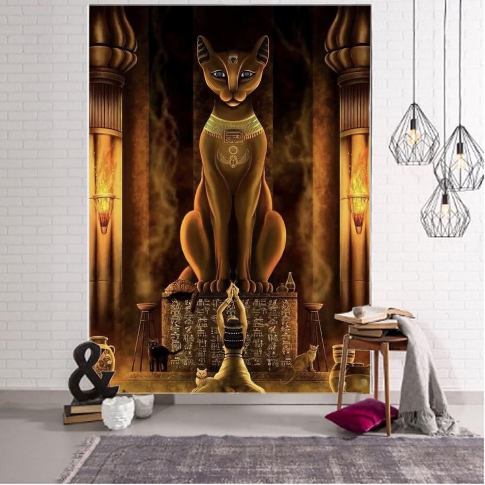 Bohemian Wall Tapestry Curtain Living Room Bedroom Tapestry Egyptian Pharaoh Palace Mythology Decorative Tapestry