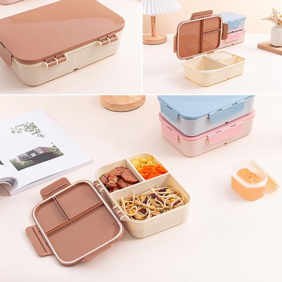 Yousheng Bento Box Large Capacity 3 Compartments Reusable Lunch Box Containers Double-Layer Stackable Snack Box Meal Prep Containers for School Work