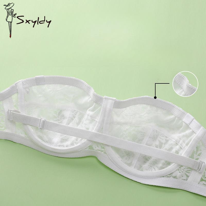 Ultra-thin Cool Strapless Bra for Women Steel Ring Push Up Sexy Lace Non-slip and Non-sagging Tube Top