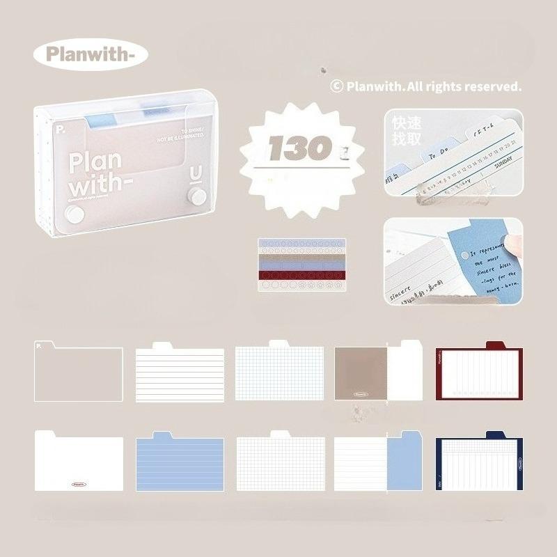 Planwith friends program, multi-functional index sticky note group clock in memo learning card can store pp box sticky notes