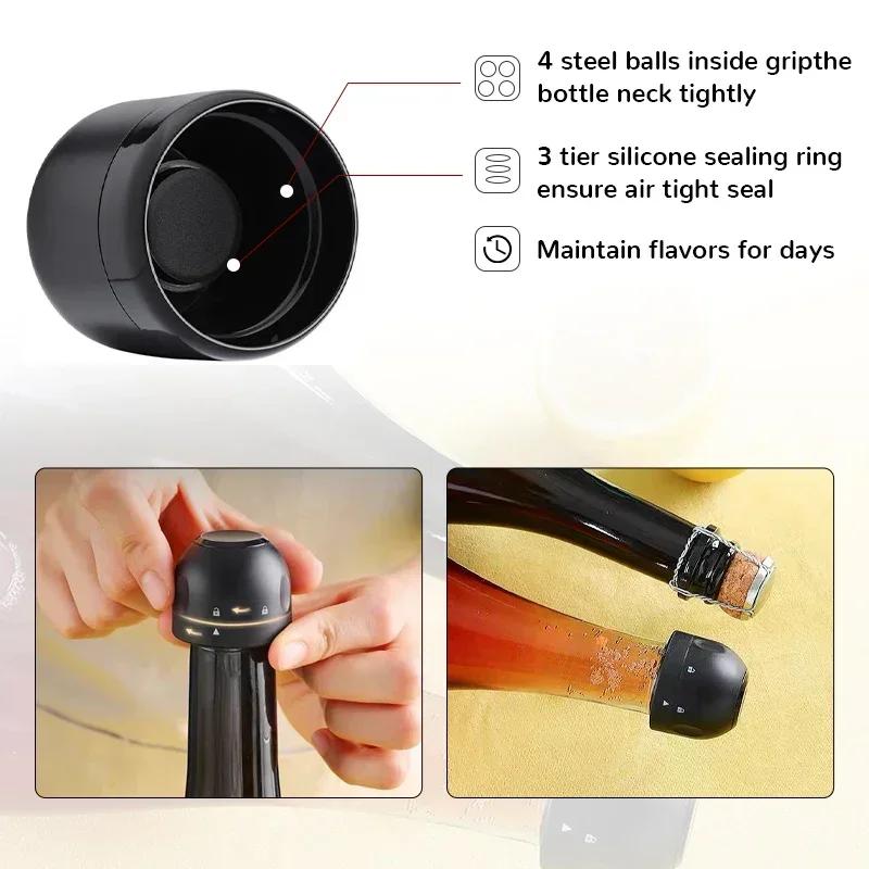 1/2/4 STÜCKE Vakuum Rotweinflaschenverschluss Silikonversiegelter Champagnerflaschenverschluss Vakuum Behält die Frische Weinstopfen Bar-Tools