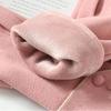 Women Winter Keep Warm Touch Screen Button Decoration Outdoor Fashion Gloves Add Velvet Drive Windproof Elegant Soft