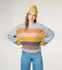 NEWIN Loose Fit Striped Round Cropped Knit Tee