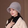 Thickened warm middle-aged and elderly hats autumn and winter three-dimensional flower wool hats fashion temperament hats women's new models