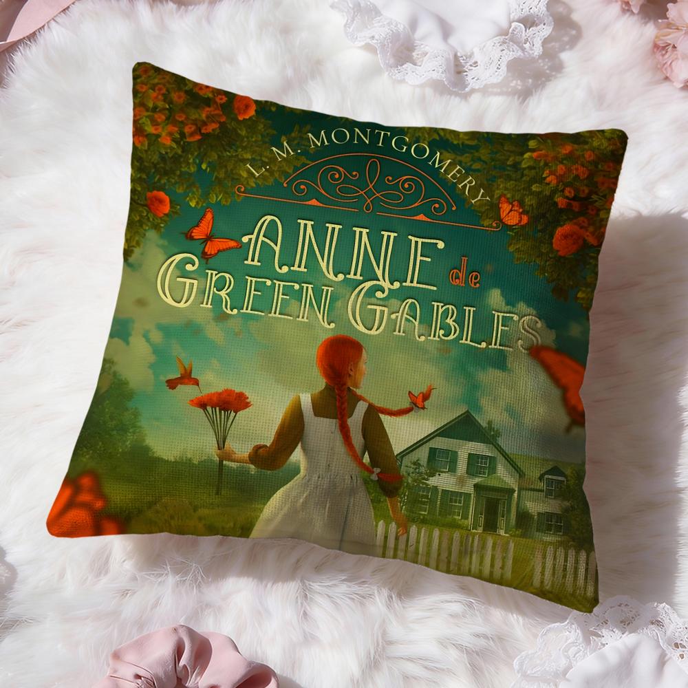 Classic Books Anne of Green Gables  Cover Premium Comfort Reversible Pillow Cove -Two in One Design for Any Room & Car Interior