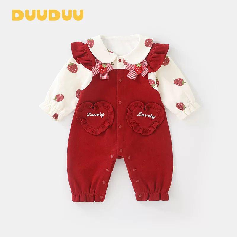 Chinese-Style Baby Girl Dress: Spring/Autumn Newborn Romper for Full Moon and First Birthday Outings.