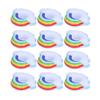 12Pcs Colorful Cloud Inflatable Coasters Floats Cup Holders Children Toy for Summer Pool
