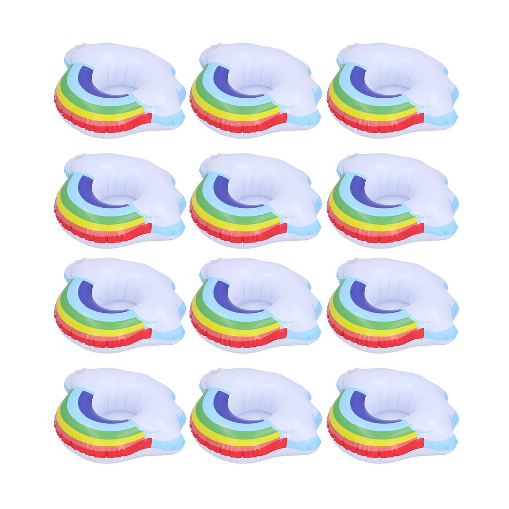 12Pcs Colorful Cloud Inflatable Coasters Floats Cup Holders Children Toy for Summer Pool