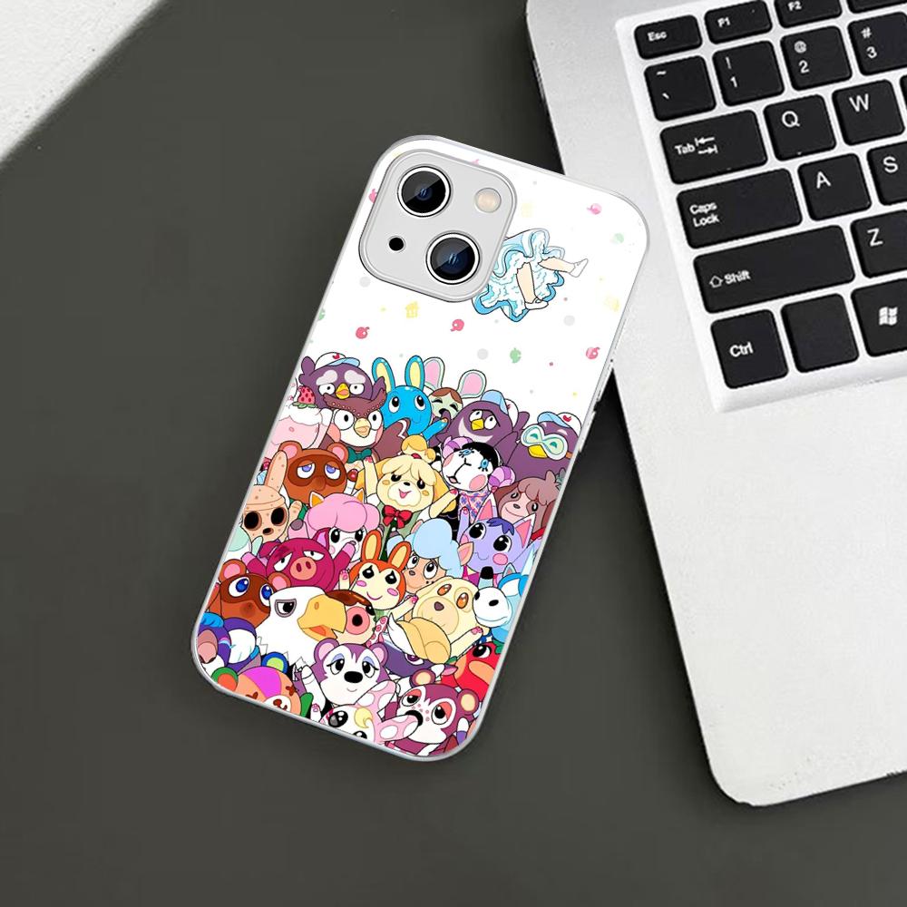A-Animal C-Crossing Phone Case For iPhone 14 13 12 Mini 11 Pro XS Max X XR 14 Plus Tempered Glass Cover