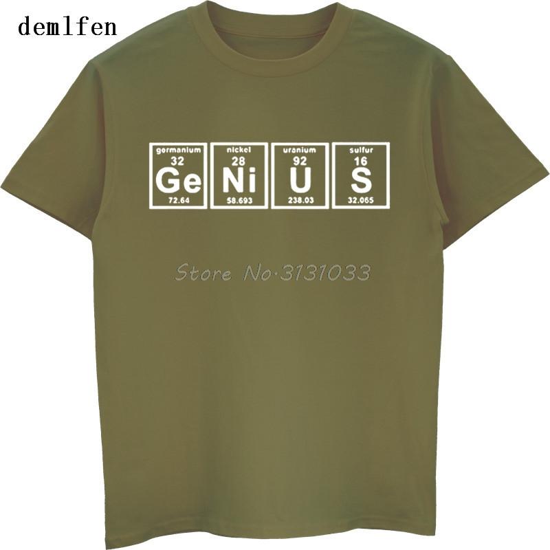 Funny Genius Periodic Table Science Chemistry T-shirt Summer Adult Printed Mens Cotton T Shirt Casual Unisex Tees Tops