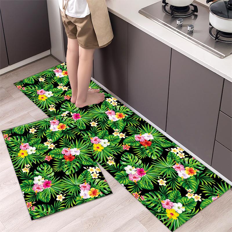 Kitchen Rugs Print Non-Slip Thick Cushioned Kitchen Mat Comfort Standing Mat for Kitchen