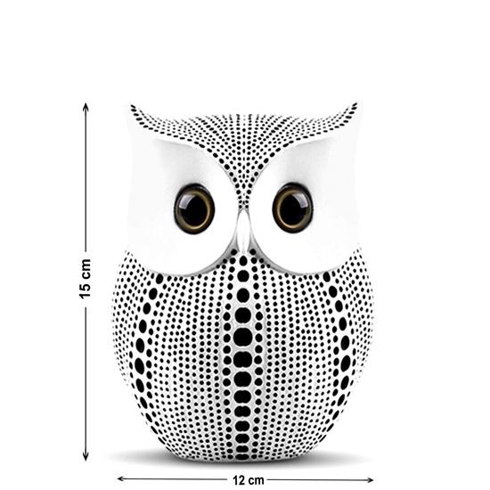 Nowoczesna, elegancka figurka żywiczna przedstawiająca sową szczęścia, zestaw 1 sztuk