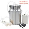 10L Cattle/Goat Milking Machine 220V Cattle Electric/Pulsating Milking Machine Stainless Steel Milker Bucket Vacuum Pump