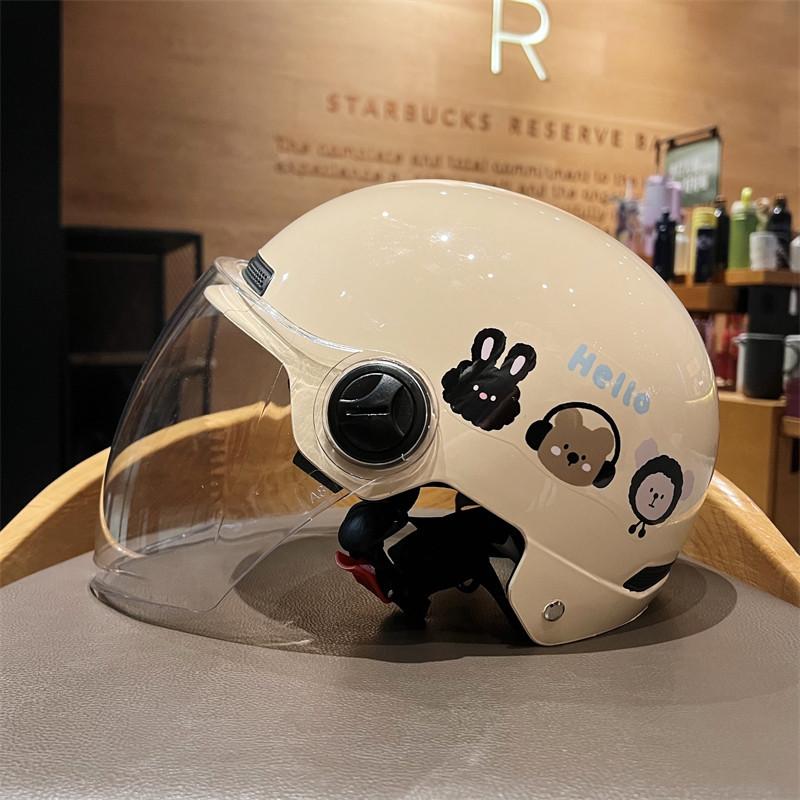 Electric Car Helmet Cartoon Simple Women's Motorcycle Helmet Sun Protection
