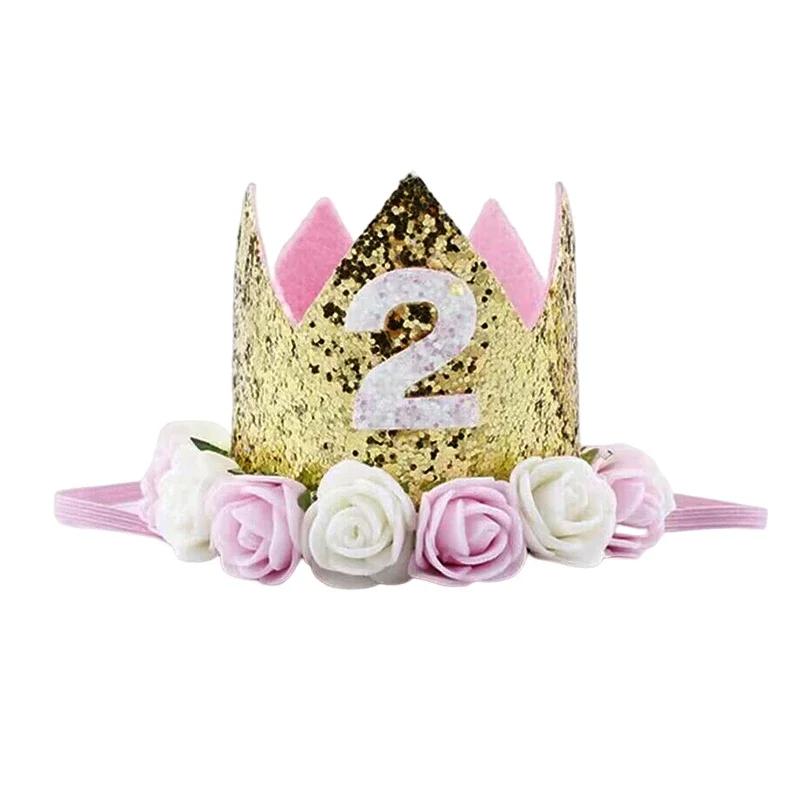1-7 Year Old Baby Shower 1 Year Old Birthday Kids Shower Party Supplies Baby Birthday Party Crown Princess Crown Headband