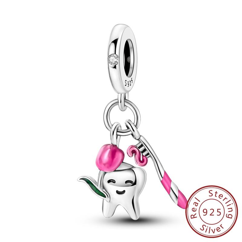 Copper Pink Lipstick Pulley Balloon Bike Butterfly Charm Pendant Fits Genuine Bracelet DoItYourself Jewellery