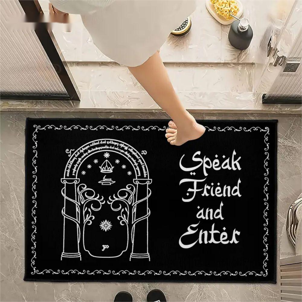 

Doormat Speak Friend and Enter Welcome Mat Housewarming Gift Welcome Doormat Decorative Mat for Bedroom Home Decoration 40X60CM(1.3X2FT