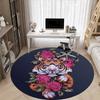 1PC Tiger Roses Office Round Rug, Non slip, Soft and Durable Office Rug for Interior Decoration, Perfect for Office