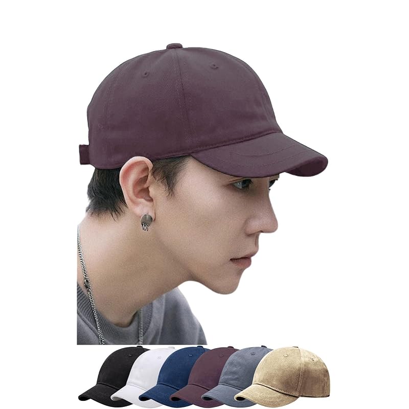 

[TERTIS] Tertis umpire cap short brimmed hat men s cap cotton short brim Plain color soft breathable baseball cap cycling golf (JP, alphabet, Free