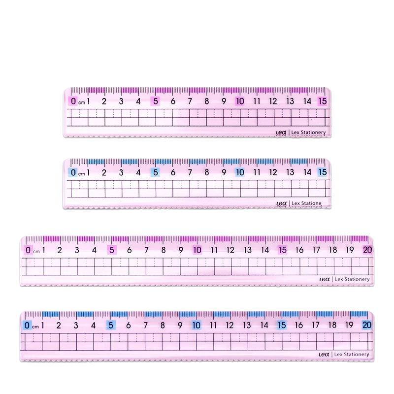 Régua Transparente Anti-Miopia para Alunos do Ensino Fundamental com Linhas Onduladas e Retas