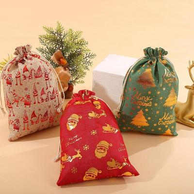 50 x 70 cm Extra Große Weihnachtsmann-Sackbeutel Feiertags-Geschenksäcke mit Kordelzug für Spielzeug, Geschenke, Süßigkeiten, Geschenkverpackungsbeutel