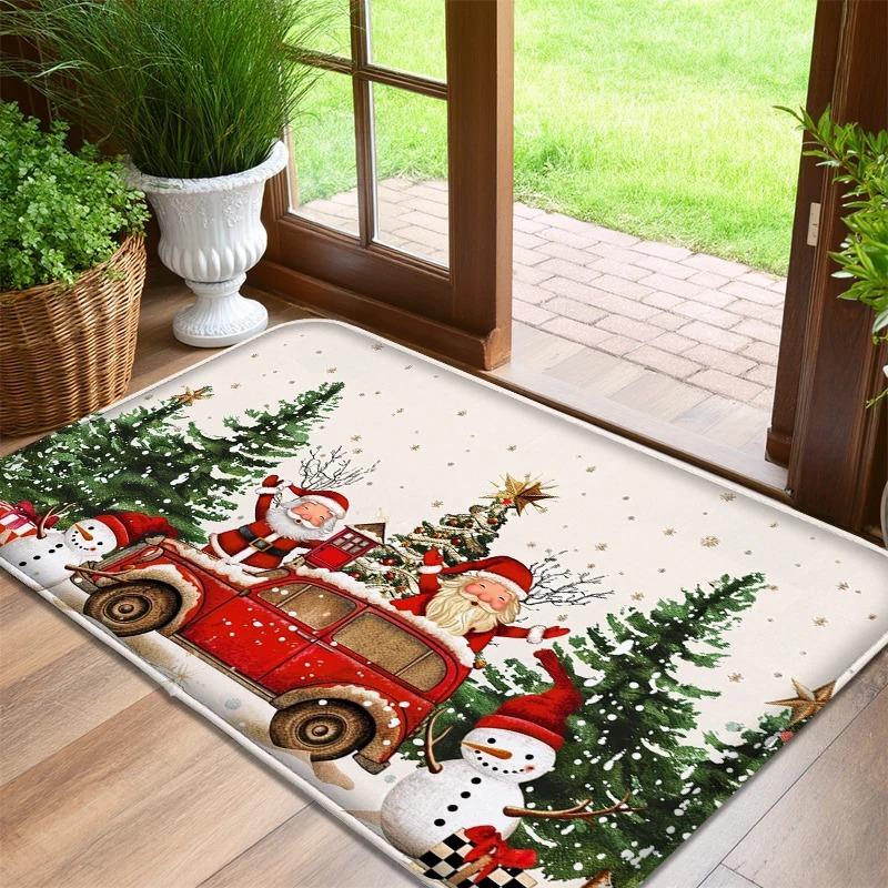 

Colorful Christmas Stocking Pattern Anti-slip Doormat Entrance Anti-slip Mat Christmas Party Home Decoration Anti-slip Floor Mat 30x50cm