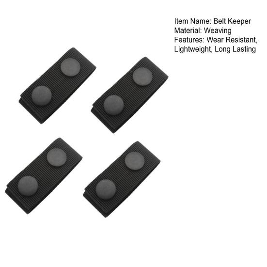 4Pcs Tactical Belt Holder Retainer Double Snaps Design Wear Resistant Lightweight Utility Belt Loop Keepers