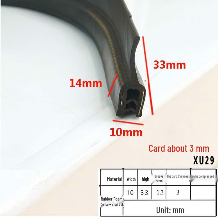 U-Shaped Rubber Steel-Backed Sealing Strip for Car Doors and Cabinets