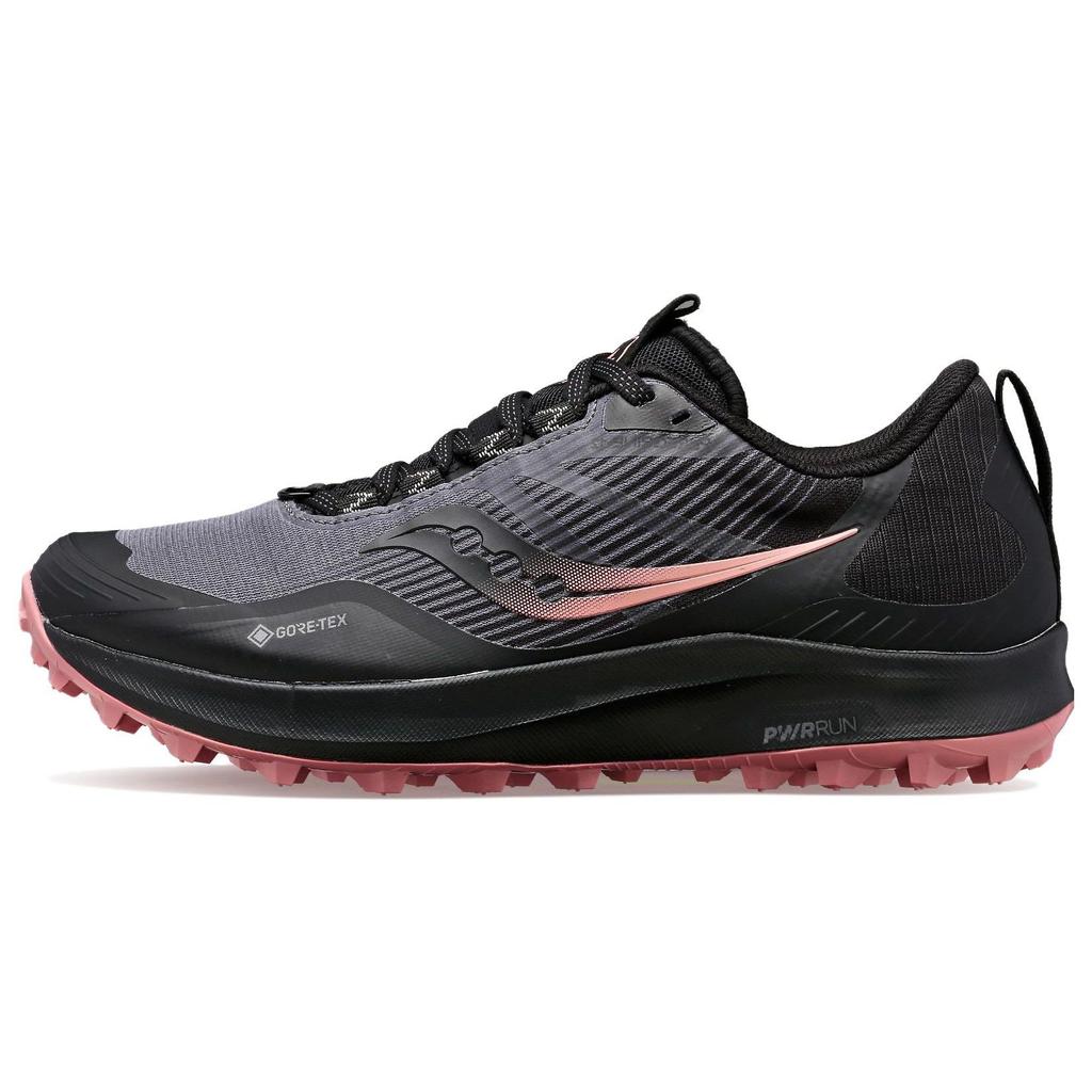 Saucony Peregrine 12 Comfortable Fabric Shock Absorbing Non-Slip Wear-Resistant Low-Top Running Shoes Women running shoes Black Pink S10740-20