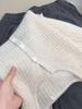Women's Spring/Summer Wool Knit Cardigan – Half-High Round Neck, Plain Color, Versatile Outerwear Sweater.