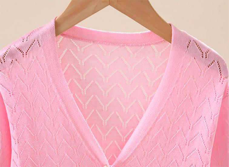 Korean Style Girls' Long Sleeve Knit Cardigan with Sun Protection - Summer 2023