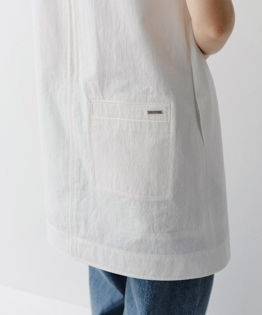 Ia Stitch Sleeveless Mini Dress (White)