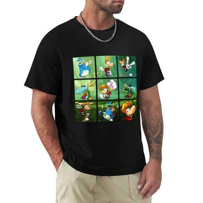 Rayman Charaktere Quadrate T-Shirt weite Shirts Shirts Grafik-T-Shirt Herren einfarbige T-Shirts