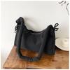 Sports Large-capacity Nylon Shoulder Messenger Bag Winter New Tied Knot Handbag Women's Casual Solid Color Cotton Bag