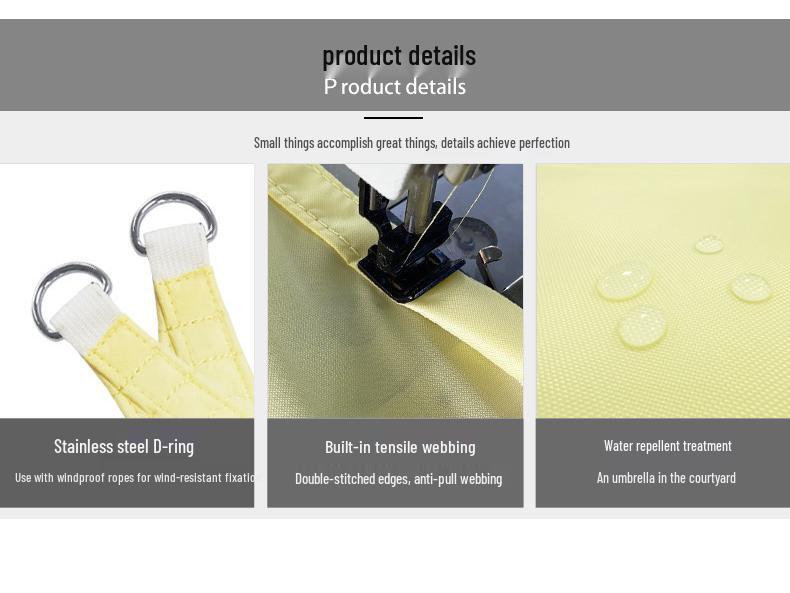 Thickened Polyester Oxford Shade Sail: Waterproof UV Protection Canopy for Courtyards & Pools