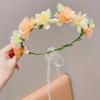 Girls Floral Hair Band Soft Fabric Flowers Headpiece Floral Hair Wreath For Kids Birthday Party Wedding Photo Prop