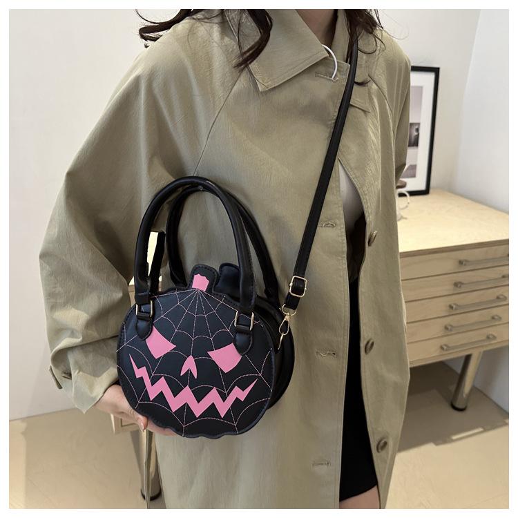 Funny Pumpkin Shaped Crossbody Bag for Women Faux Leather Shoulder Handbag KTB
