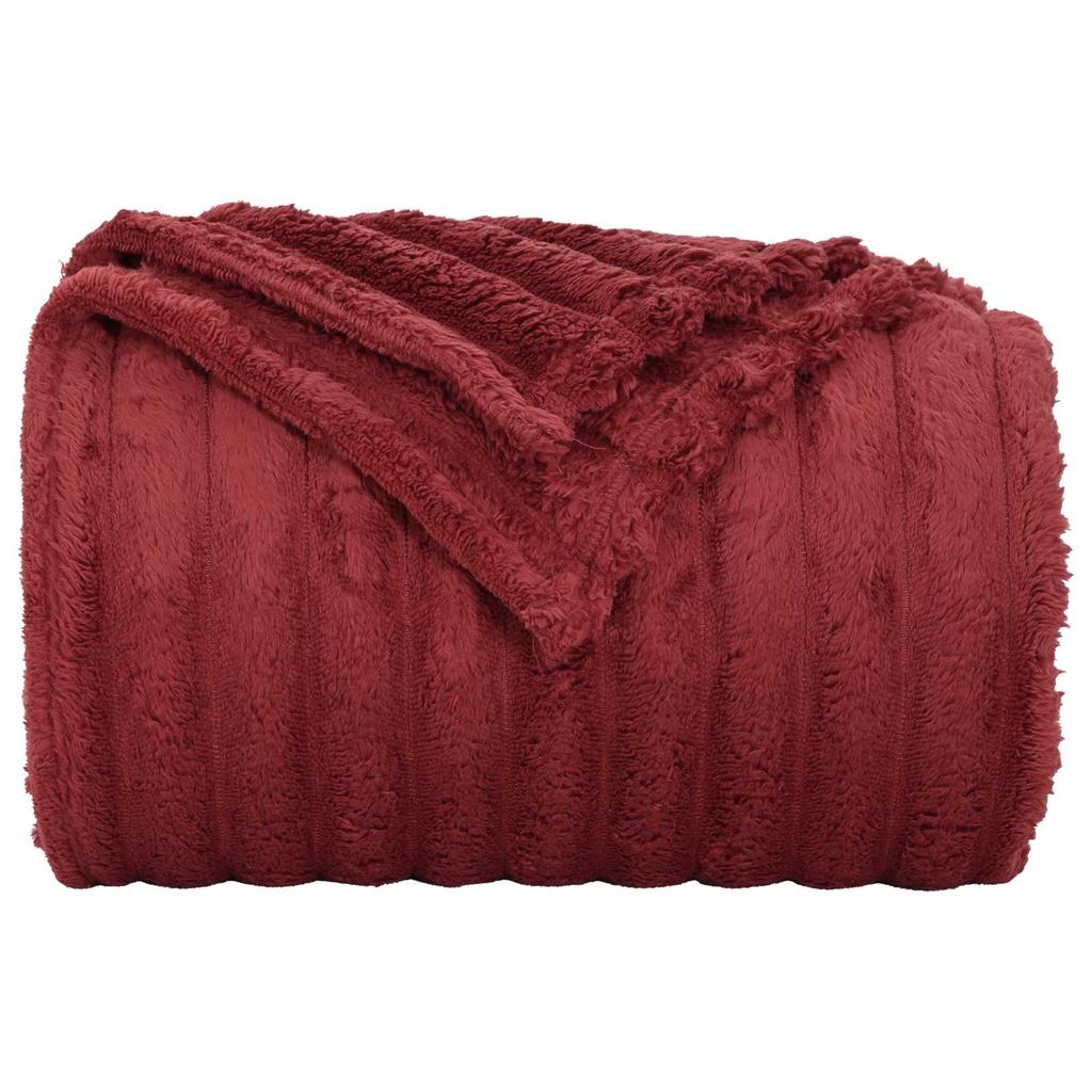 Throw Blanket Burgundy Red 270 x 240 cm Fleece