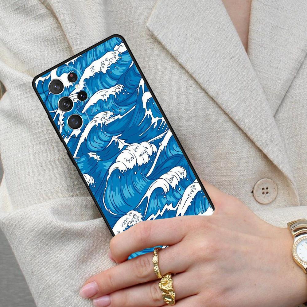 Japanese Wave Anime Dragon Cell Phone Case for Samsung Galaxy S26 Ultra S25 S24 S23 S22 S21 S20 Note10 Cover